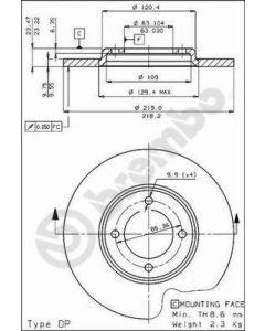 BREMBO 08164310 - Discofreno