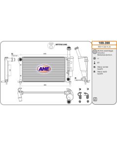 AHE 109390 - Radiatore, Raffreddamento motore