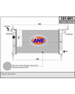 AHE 121001 - Radiatore, Raffreddamento motore
