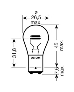 OSRAM 7225 - Lampadina, Luce posteriore di stop