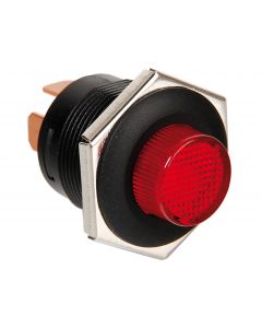 LAMPA - Interruttore a pulsante con spia a Led - 12/24V - Rosso