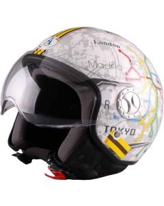 Al Helmets - Casco Demi Jet 101 con VISIERA ELICOTTERISTA - SUBWAY