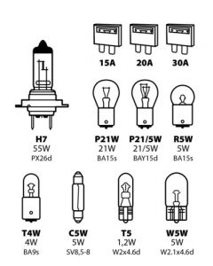LAMPA - Kit lampade di ricambio 11 pz, alogena H7 - 12V