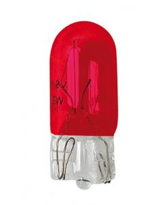 LAMPA - 12V Lampada con zoccolo vetro - (W5W) - 5W - W2,1x9,5d - 2 pz  - D/Blister - Rosso