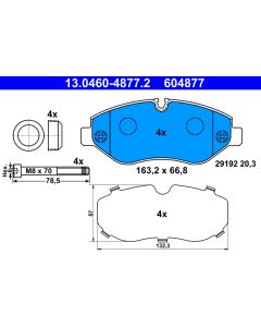ATE 13046048772 - Kit pastiglie freno, Freno a disco