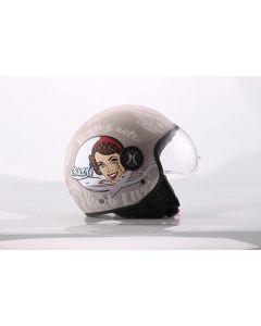 Al Helmets - Casco Demi Jet 101 con VISIERA ELICOTTERISTA - CRAZY Grigio