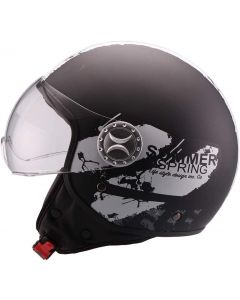 Al Helmets - Casco Demi Jet 101 con VISIERA ELICOTTERISTA - SUMMER Bianco