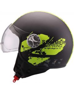 Al Helmets - Casco Demi Jet 101 con VISIERA ELICOTTERISTA - SUMMER Giallo