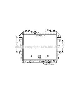 AVA QUALITY COOLING TO2496 - Radiatore, Raffreddamento motore