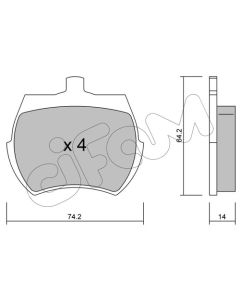 CIFAM 8220190 - Kit pastiglie freno, Freno a disco