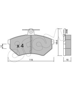 CIFAM 8220502 - Kit pastiglie freno, Freno a disco