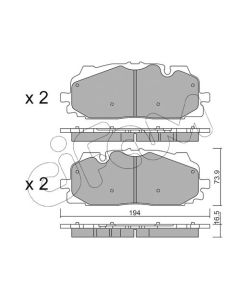 CIFAM 82211280 - Kit pastiglie freno, Freno a disco