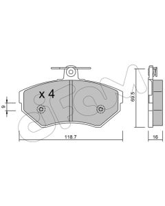 CIFAM 8222151 - Kit pastiglie freno, Freno a disco