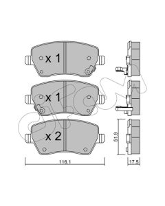 CIFAM 8224852 - Kit pastiglie freno, Freno a disco