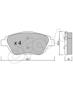 CIFAM 8228520 - Kit pastiglie freno, Freno a disco
