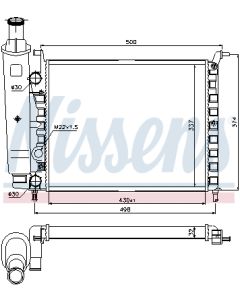 NISSENS 617857 - Radiatore, Raffreddamento motore