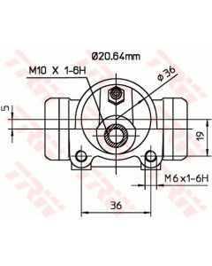TRW BWF254 - Cilindretto freno