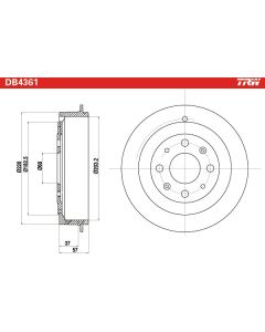TRW DB4361 - Tamburo freno