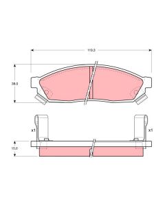 TRW GDB1038 - Kit pastiglie freno, Freno a disco
