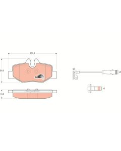 TRW GDB1601 - Kit pastiglie freno, Freno a disco