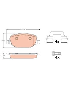 TRW GDB2129 - Kit pastiglie freno, Freno a disco