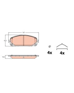 TRW GDB2142 - Kit pastiglie freno, Freno a disco