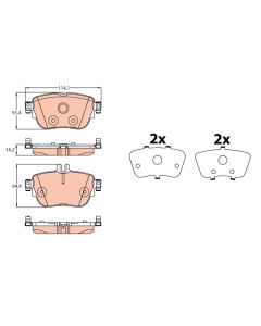 TRW GDB2155 - Kit pastiglie freno, Freno a disco