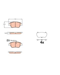 TRW GDB2164 - Kit pastiglie freno, Freno a disco