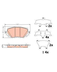 TRW GDB2285 - Kit pastiglie freno, Freno a disco