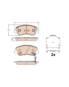 TRW GDB3630 - Kit pastiglie freno, Freno a disco