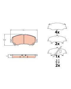 TRW GDB3648 - Kit pastiglie freno, Freno a disco