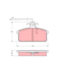 TRW GDB422 - Kit pastiglie freno, Freno a disco