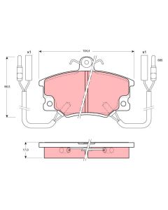 TRW GDB457 - Kit pastiglie freno, Freno a disco