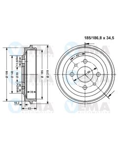 VEMA 800825 - Tamburo freno