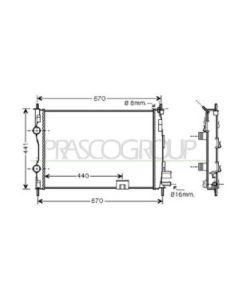 PRASCO DS710R004 - Radiatore, Raffreddamento motore