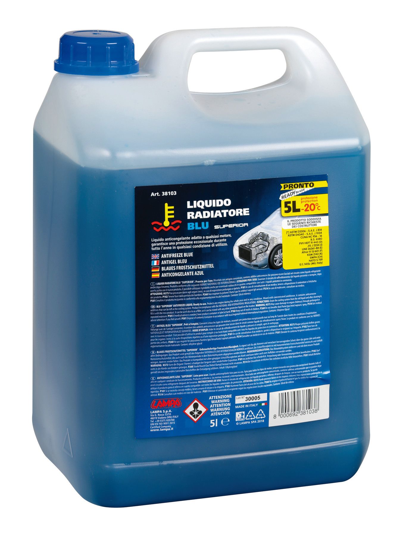 LAMPA - Superior-Blu, liquido antigelo radiatore (-20°C) - 5 L